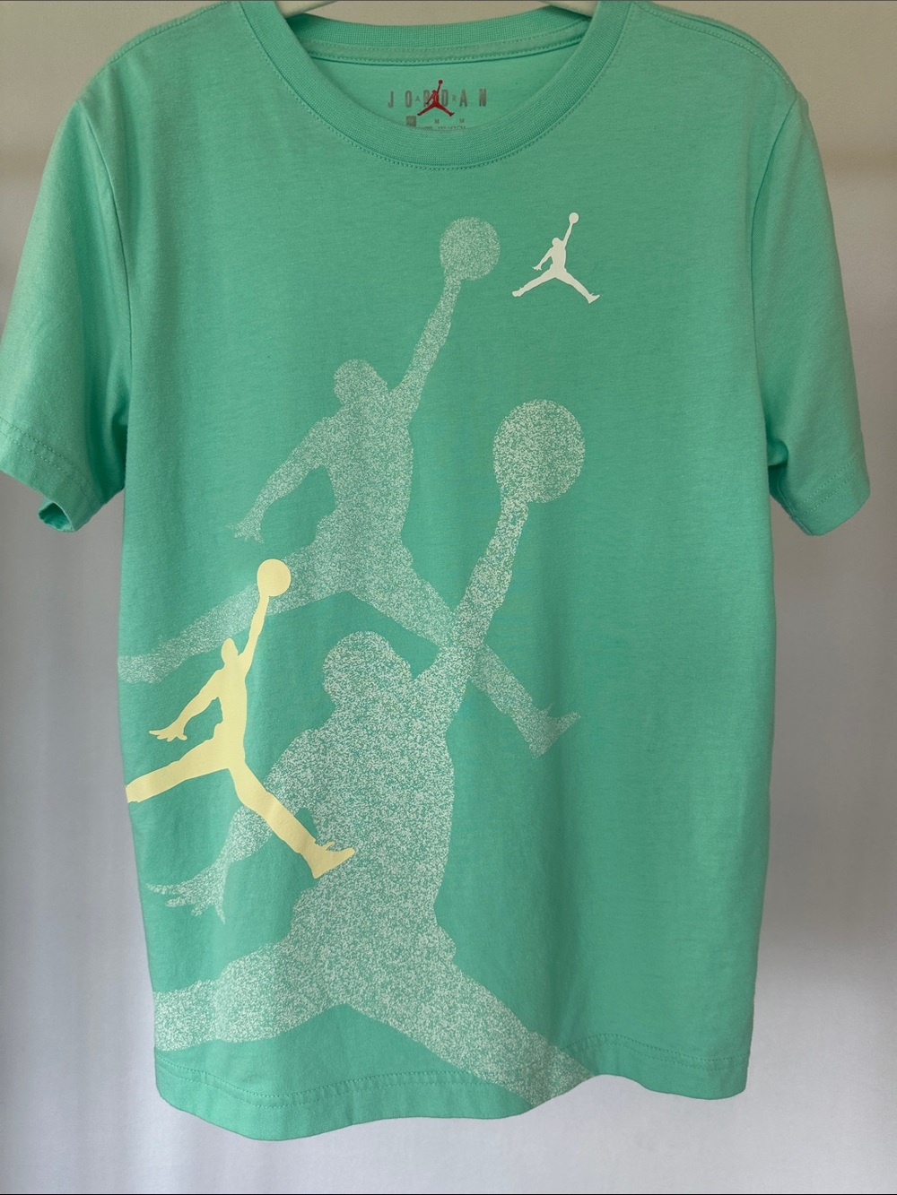 Jordan Kids Mint Green Graphic Jumpman Tee - medium 10-12